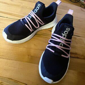Adidas Lite Racer Adapt 5.0 Running Shoe Easy Slip On Navy Pink Sz US5 EUC